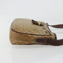 CELINE Macadam Canvas Shoulder Bag PVC Beige Gold Auth bs35608-4
