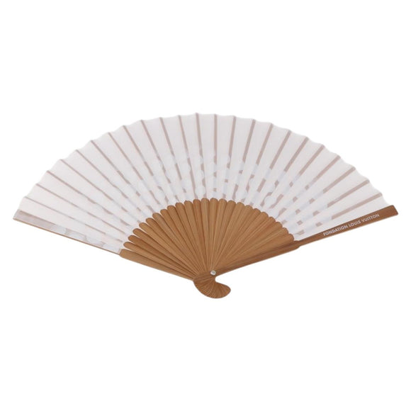 LOUIS VUITTON Fondation Japanese Fan Polyester White LV Auth bs35612V
