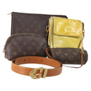 LOUIS VUITTON Monogram Vernis Pouch 6 Set Beige LV Auth bs35613-1