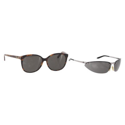 Christian Dior Sunglasses plastic 2 Set Black Brown Auth bs35615