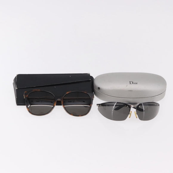 Christian Dior Sunglasses plastic 2 Set Black Brown Auth bs35615