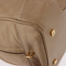 LOEWE Anagram Amazonas Hand Bag Leather Beige Gold Auth bs35616-9