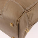 LOEWE Anagram Amazonas Hand Bag Leather Beige Gold Auth bs35616-16