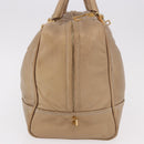 LOEWE Anagram Amazonas Hand Bag Leather Beige Gold Auth bs35616-4