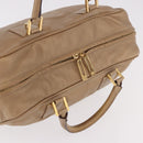 LOEWE Anagram Amazonas Hand Bag Leather Beige Gold Auth bs35616-6