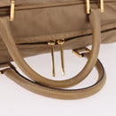 LOEWE Anagram Amazonas Hand Bag Leather Beige Gold Auth bs35616-7