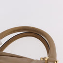 LOEWE Anagram Amazonas Hand Bag Leather Beige Gold Auth bs35616-8