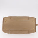 LOEWE Anagram Amazonas Hand Bag Leather Beige Gold Auth bs35616-5