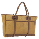 LOEWE Anagram Tote Bag Canvas Beige Gold Auth bs35617-1