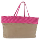 BOTTEGA VENETA INTRECCIATO Tote Bag Leather Pink Beige Auth bs35618A-1
