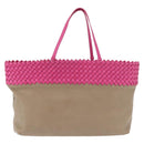 BOTTEGA VENETA INTRECCIATO Tote Bag Leather Pink Beige Auth bs35618A-13