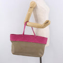 BOTTEGA VENETA INTRECCIATO Tote Bag Leather Pink Beige Auth bs35618A-21