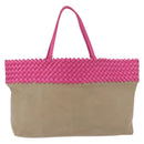 BOTTEGA VENETA INTRECCIATO Tote Bag Leather Pink Beige Auth bs35618A-2