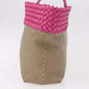 BOTTEGA VENETA INTRECCIATO Tote Bag Leather Pink Beige Auth bs35618A-4