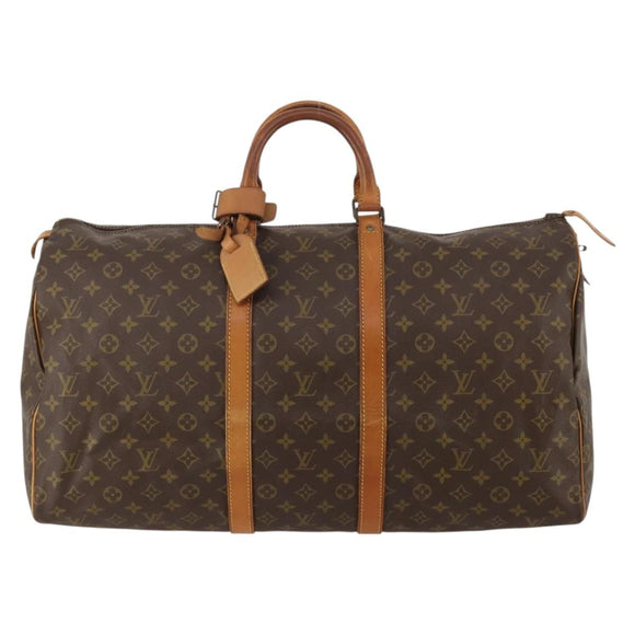 LOUIS VUITTON Monogram Keepall 55 Boston Bag M41424 LV Auth bs35622