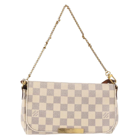 LOUIS VUITTON Damier Azur Favorit PM Shoulder Bag 2way N41277 LV Auth bs35626