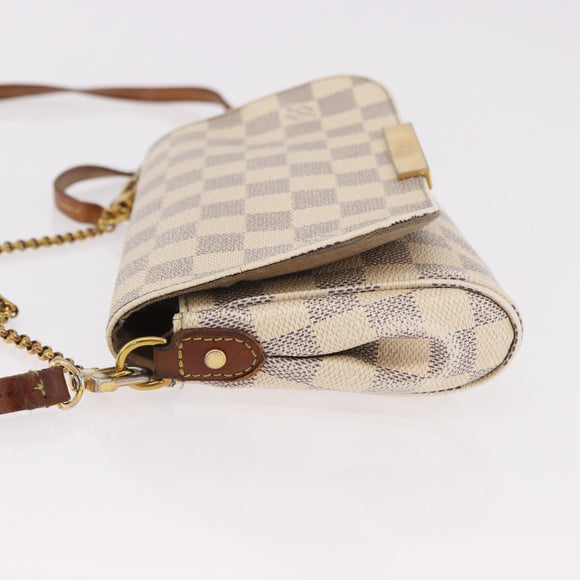 LOUIS VUITTON Damier Azur Favorit PM Shoulder Bag 2way N41277 LV Auth bs35626