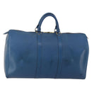 LOUIS VUITTON Epi Keepall 50 Boston Bag Blue M42965 LV Auth bs35627-1