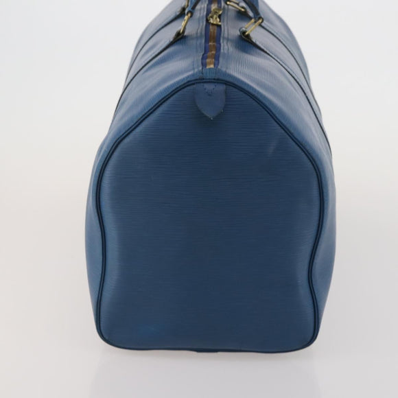 LOUIS VUITTON Epi Keepall 50 Boston Bag Blue M42965 LV Auth bs35627