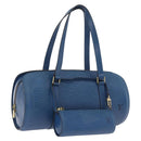 LOUIS VUITTON Epi Soufflot Hand Bag Blue M52225 LV Auth bs35630-1