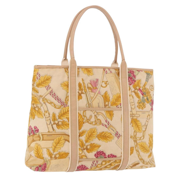 LOEWE Tote Bag Canvas Beige Brown Auth bs35631A
