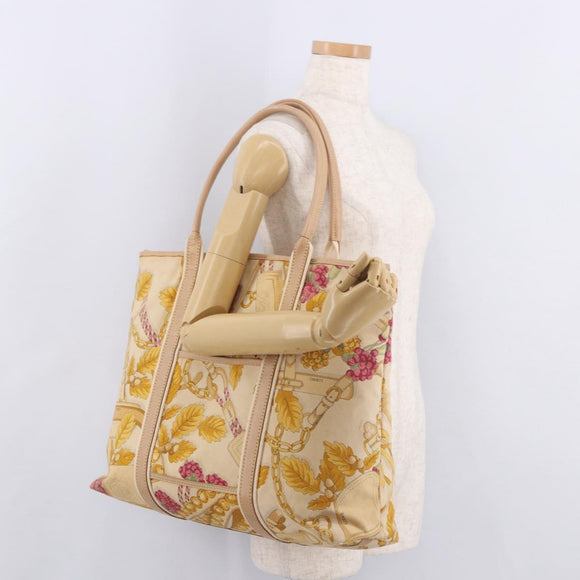 LOEWE Tote Bag Canvas Beige Brown Auth bs35631A