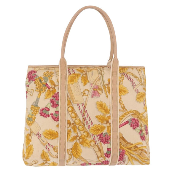 LOEWE Tote Bag Canvas Beige Brown Auth bs35631A