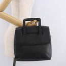 LOEWE Hand Bag Leather Black Silver Auth bs35634-23
