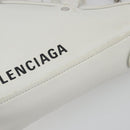 BALENCIAGA Triangle Duffel Bag Leather 2way White Silver 527272 Auth bs35637A-12