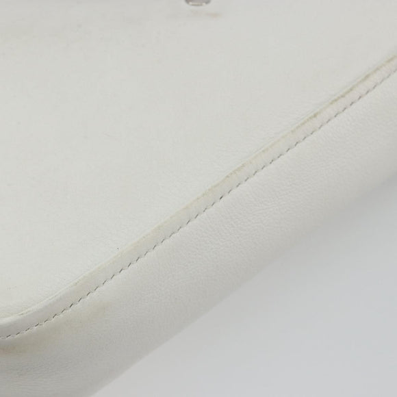 BALENCIAGA Triangle Duffel Bag Leather 2way White Silver 527272 Auth bs35637A