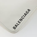 BALENCIAGA Triangle Duffel Bag Leather 2way White Silver 527272 Auth bs35637A-16