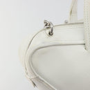 BALENCIAGA Triangle Duffel Bag Leather 2way White Silver 527272 Auth bs35637A-17