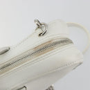 BALENCIAGA Triangle Duffel Bag Leather 2way White Silver 527272 Auth bs35637A-19