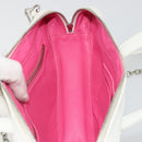 BALENCIAGA Triangle Duffel Bag Leather 2way White Silver 527272 Auth bs35637A-22