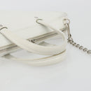 BALENCIAGA Triangle Duffel Bag Leather 2way White Silver 527272 Auth bs35637A-7