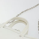 BALENCIAGA Triangle Duffel Bag Leather 2way White Silver 527272 Auth bs35637A-8