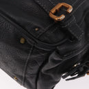 Chloe Paddington Hand Bag Leather Black Gold Silver Auth bs35640V-17