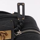 Chloe Paddington Hand Bag Leather Black Gold Silver Auth bs35640V-20