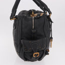 Chloe Paddington Hand Bag Leather Black Gold Silver Auth bs35640V-4