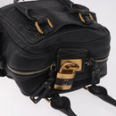 Chloe Paddington Hand Bag Leather Black Gold Silver Auth bs35640V-6