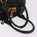 Chloe Paddington Hand Bag Leather Black Gold Silver Auth bs35640V-7