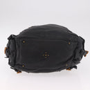 Chloe Paddington Hand Bag Leather Black Gold Silver Auth bs35640V-5