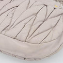 Miu Miu Matelasse Shoulder Bag Leather 2way Pink Gold Auth bs35641-20