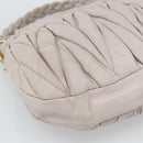 Miu Miu Matelasse Shoulder Bag Leather 2way Pink Gold Auth bs35641-21