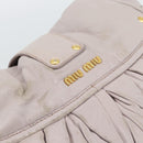 Miu Miu Matelasse Shoulder Bag Leather 2way Pink Gold Auth bs35641-22