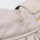Miu Miu Matelasse Shoulder Bag Leather 2way Pink Gold Auth bs35641-23