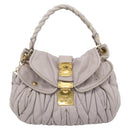 Miu Miu Matelasse Shoulder Bag Leather 2way Pink Gold Auth bs35641-13