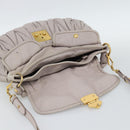 Miu Miu Matelasse Shoulder Bag Leather 2way Pink Gold Auth bs35641-24