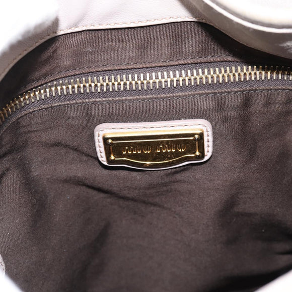 Miu Miu Matelasse Shoulder Bag Leather 2way Pink Gold Auth bs35641