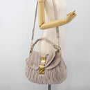 Miu Miu Matelasse Shoulder Bag Leather 2way Pink Gold Auth bs35641-33